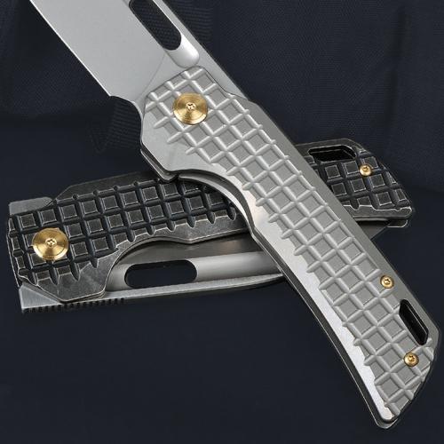JJ168 Titanium Handle Quick Opening Folding Knife (M390 Pattern Pattern)