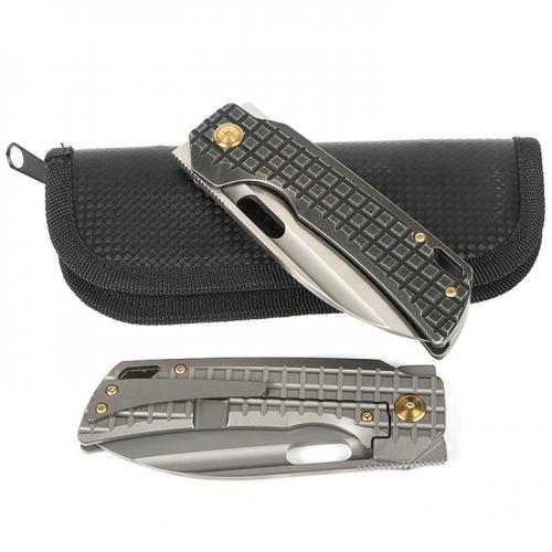 JJ168 Titanium Handle Quick Opening Folding Knife (M390 Pattern Pattern)