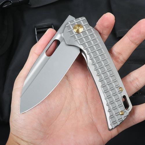 JJ168 Titanium Handle Quick Opening Folding Knife (M390 Pattern Pattern)
