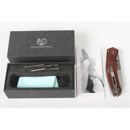 Foldable blade folding knife (sour wood)