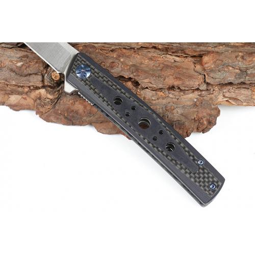 Carbon fiber D25 folding knife (D2)