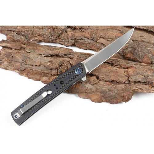 Carbon fiber D25 folding knife (D2)
