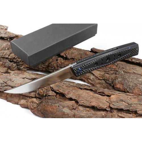 Carbon fiber D25 folding knife (D2)