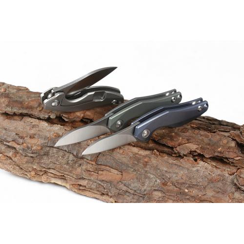 JJ005 Titanium Handle Quick Opening Bearing Folding Knife (Sand Light)