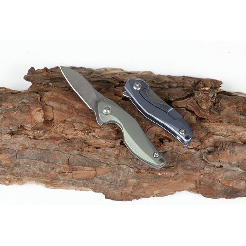 JJ005 Titanium Handle Quick Opening Bearing Folding Knife (Sand Light)