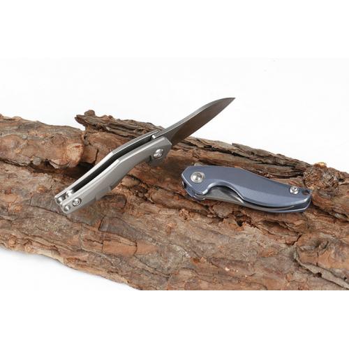 JJ005 Titanium Handle Quick Opening Bearing Folding Knife (Sand Light)