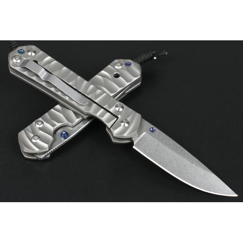 Small CR corrugated titanium handle folding knife
