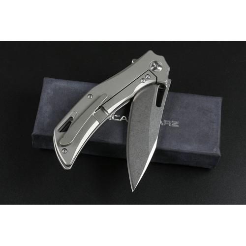 JA13 titanium alloy handle bearing quick opening folding knife