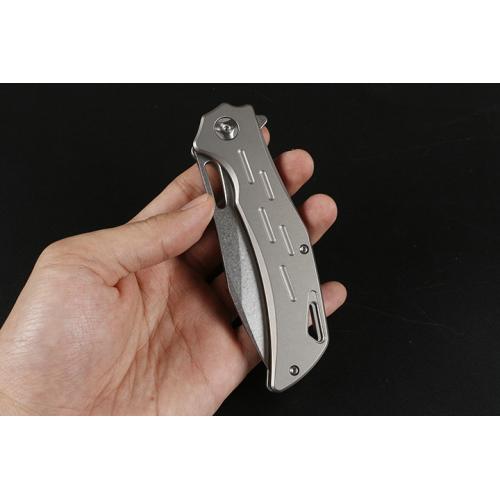 JA13 titanium alloy handle bearing quick opening folding knife