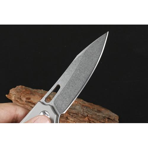 JA13 titanium alloy handle bearing quick opening folding knife
