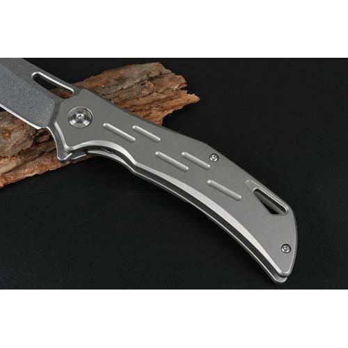 JA13 titanium alloy handle bearing quick opening folding knife