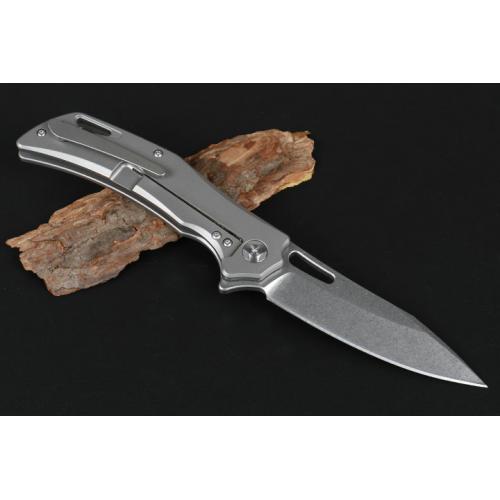 JA13 titanium alloy handle bearing quick opening folding knife