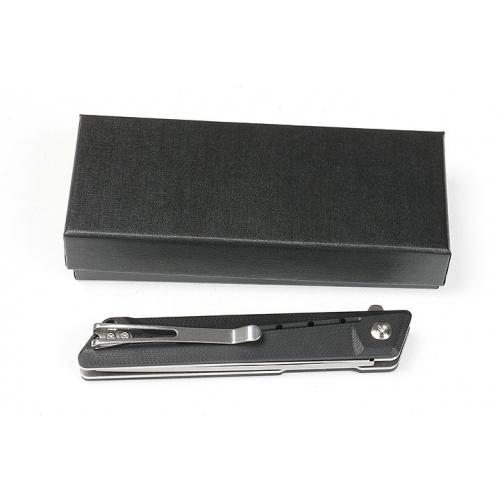 JJ103 quick opening bearing folding knife (pointed black)