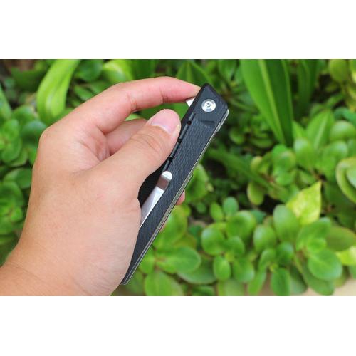 JJ103 quick opening bearing folding knife (pointed black)