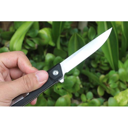 JJ103 quick opening bearing folding knife (pointed black)