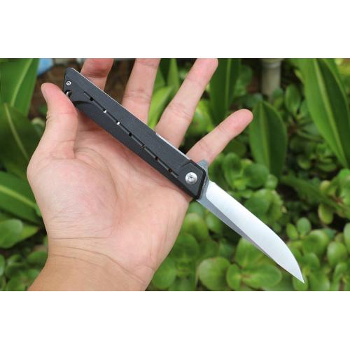 JJ103 quick opening bearing folding knife (pointed black)