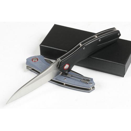JJ079 quick opening bearing folding knife (two-color) only available in black