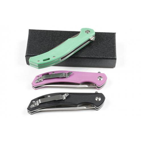 Three color fang quick opening bearing folding knife