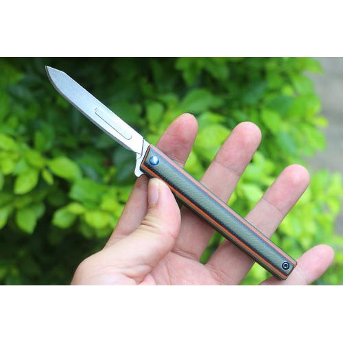 J152 art knife (titanium clip in two colors)