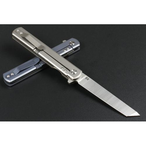Improved version of Commander Quick Open Folding Knife (carbon fiber T-head) with only blue titanium
