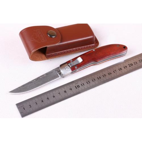 Damascus Horizontal folding knife