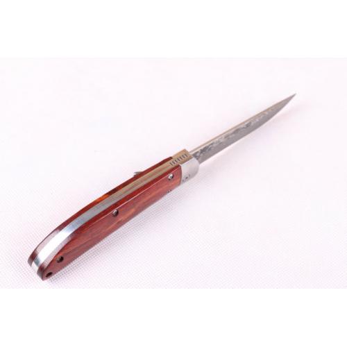 Damascus Horizontal folding knife
