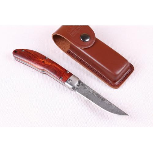 Damascus Horizontal folding knife