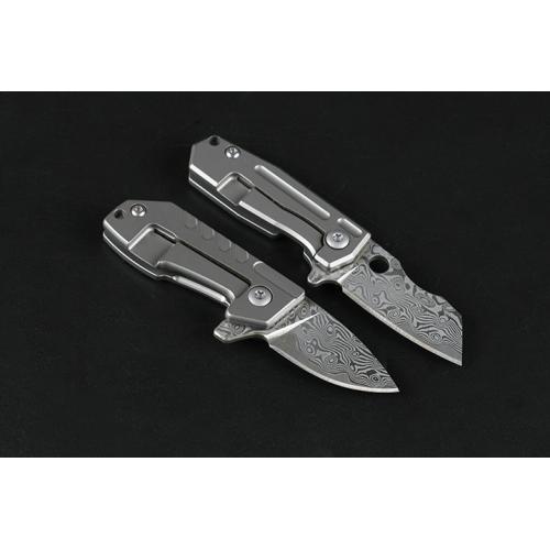 HY Damascus quick opening bearing folding knife (two models)