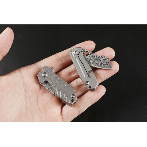 HY Damascus quick opening bearing folding knife (two models)