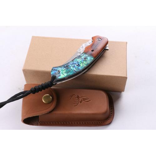 Wild Deer Damascus Folding Knife (Bobei)