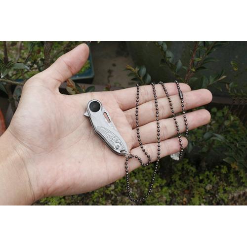 Titanium handle big eye pattern item training knife (Damascus tricolor) gray out of stock
