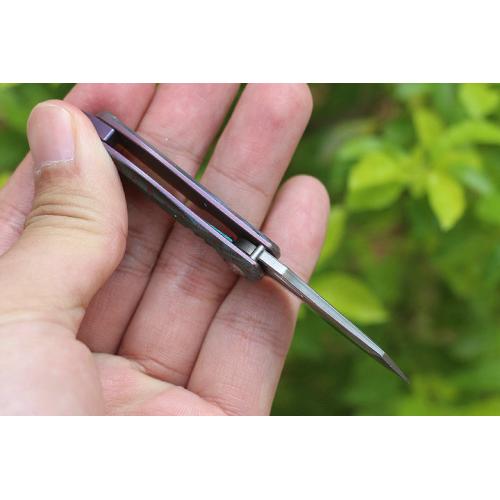 HA013 bearing quick opening Damascus folding knife (three color)