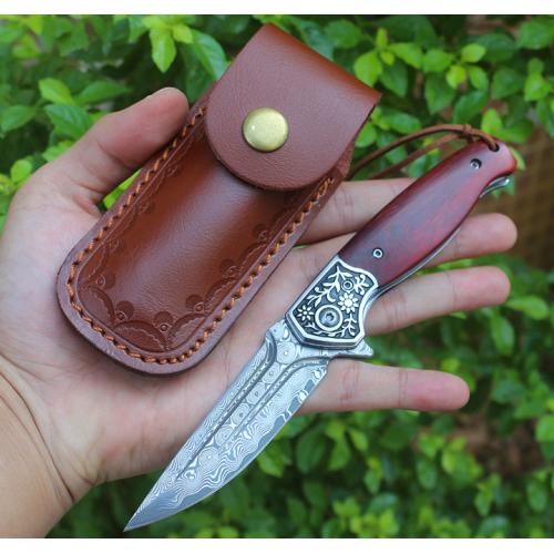 Free Wolf Double Line Big Horse Quick Open Folding Knife