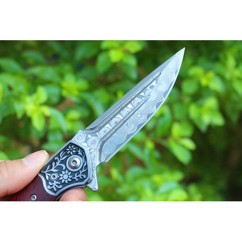 Free Wolf Double Line Big Horse Quick Open Folding Knife
