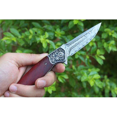 Free Wolf Double Line Big Horse Quick Open Folding Knife
