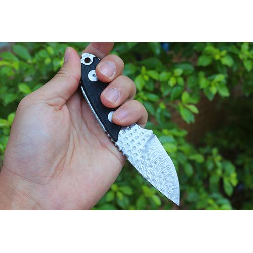 Self Defense Small Straight Knife (Damascus)