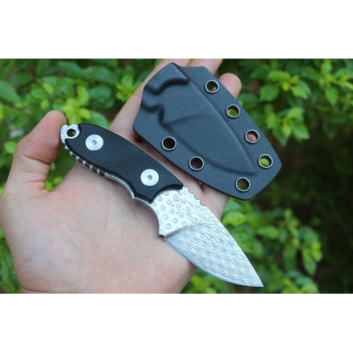 Self Defense Small Straight Knife (Damascus)