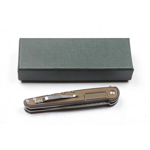 Two tone sharp soldier quick opening folding knife (Damascus steel)