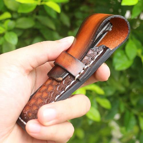 New divine pen titanium handle folding knife (Damascus two models)