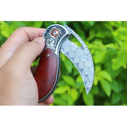 Haima Damascus Folding Knife