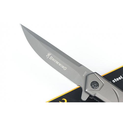 Browning F177 Quick Opening Folding Knife (Grey Titanium)