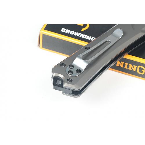 Browning F177 Quick Opening Folding Knife (Grey Titanium)