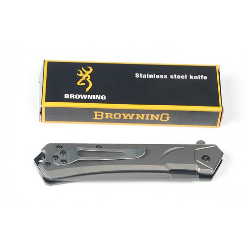 Browning F177 Quick Opening Folding Knife (Grey Titanium)