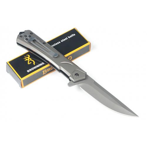 Browning F177 Quick Opening Folding Knife (Grey Titanium)