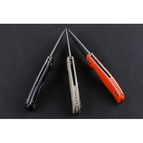 High quality steel lock three color bear head folding knife (stone wash)