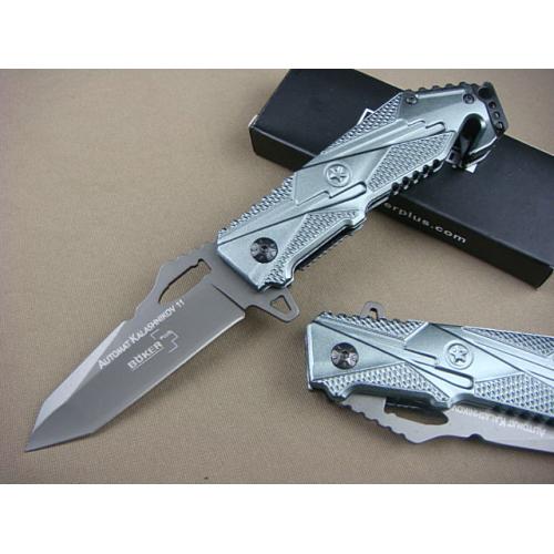 Bok-X17 power assisted folding knife (gray titanium)